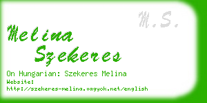 melina szekeres business card